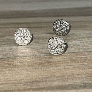 Etched Button Covers Set 3 With Onyx Silver Tone Classic Old Money Heritage